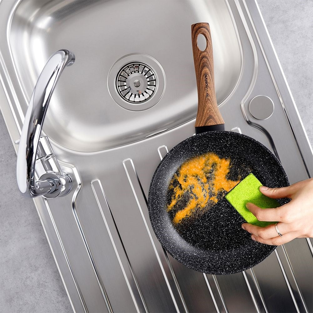 Frying pan with non-stick granite, for all stoves, dishwasher safe