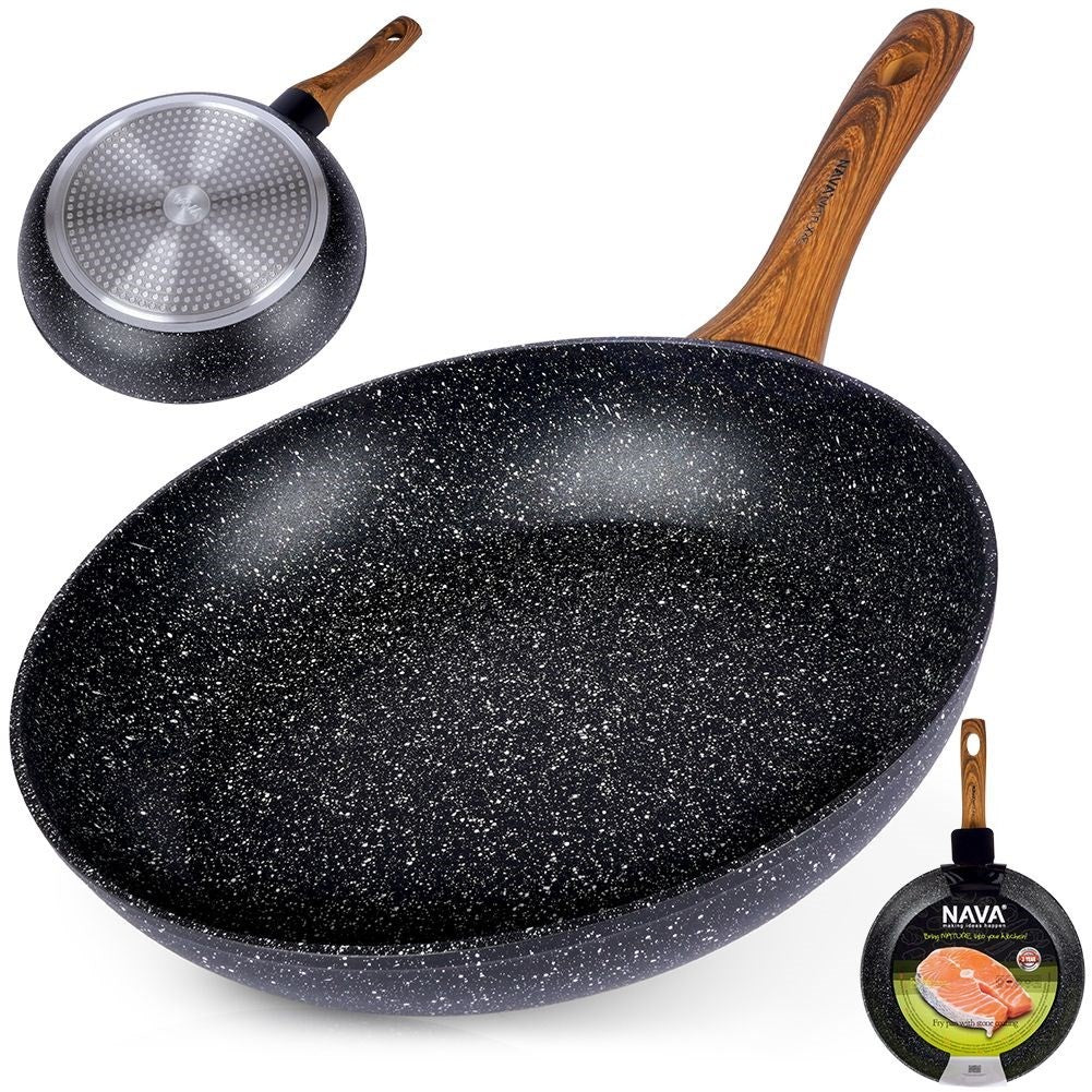 Frying pan with non-stick granite for all stoves, dishwasher safe