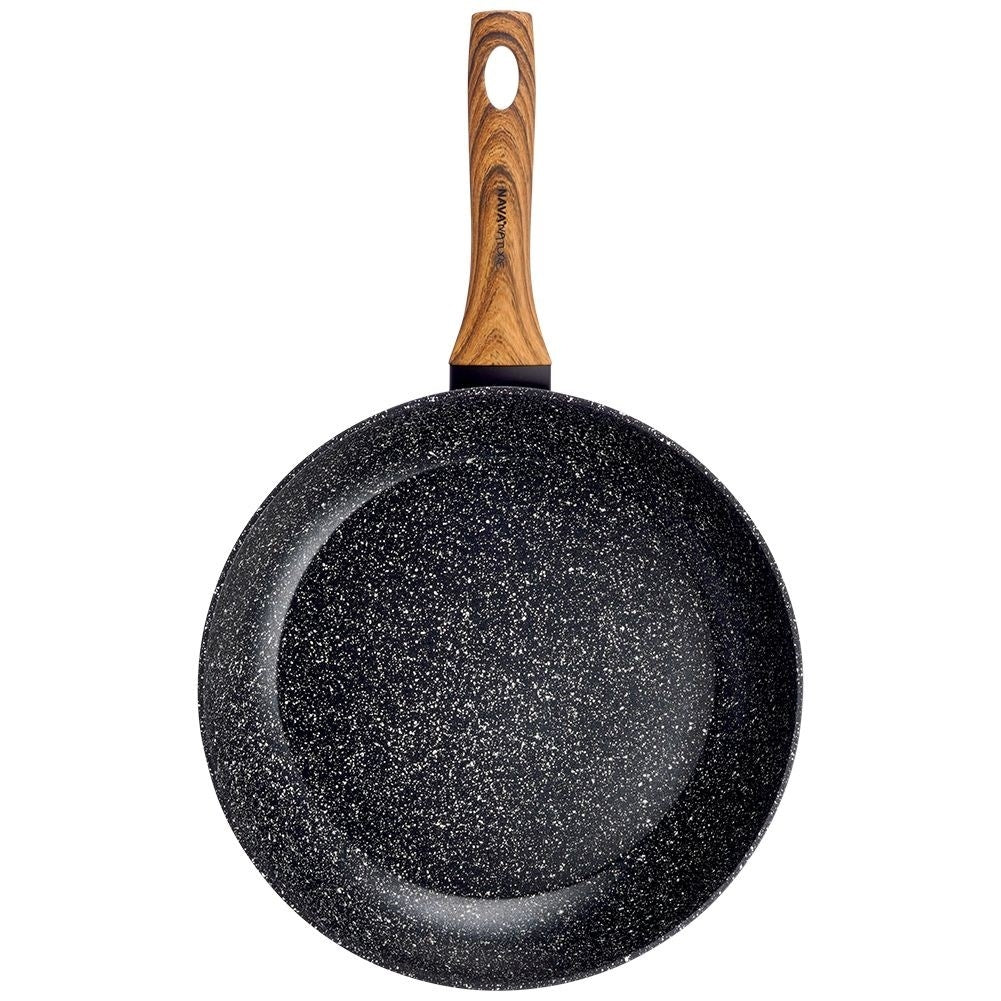 Frying pan with non-stick granite surface, for all stoves and dishwashers.