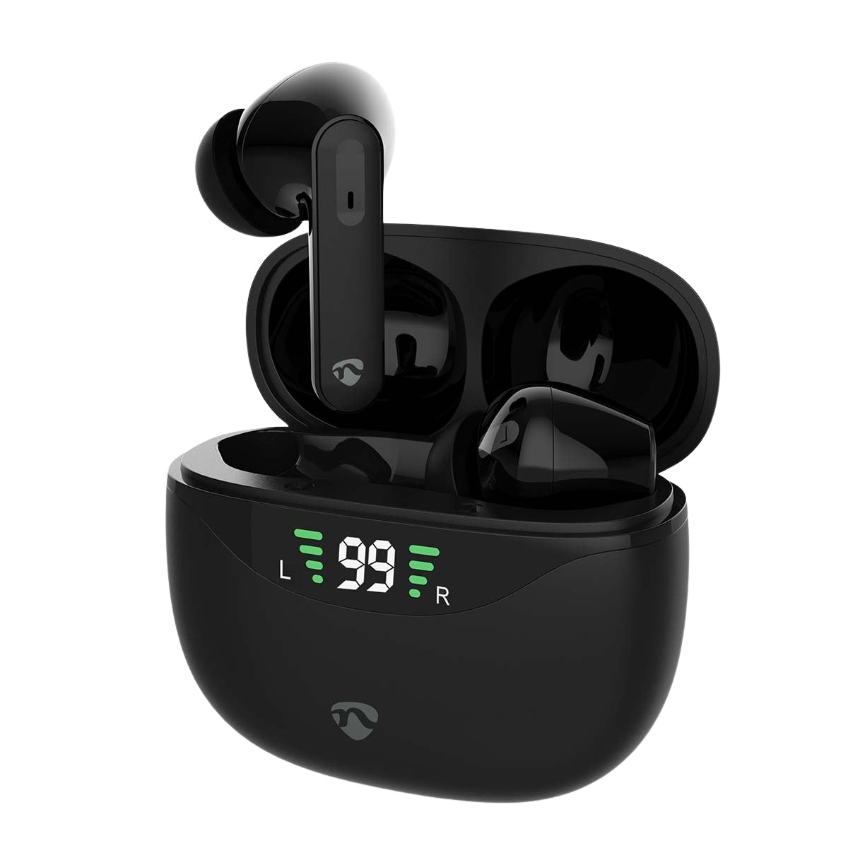 Fully Wireless Earphones | ANC (Active Noise Cancelling) | Bluetooth® | Maximum battery play time: 30 hrs | Touch Control | Charging case | Wireless charging case | Built-in microphone | Voice control support | Black