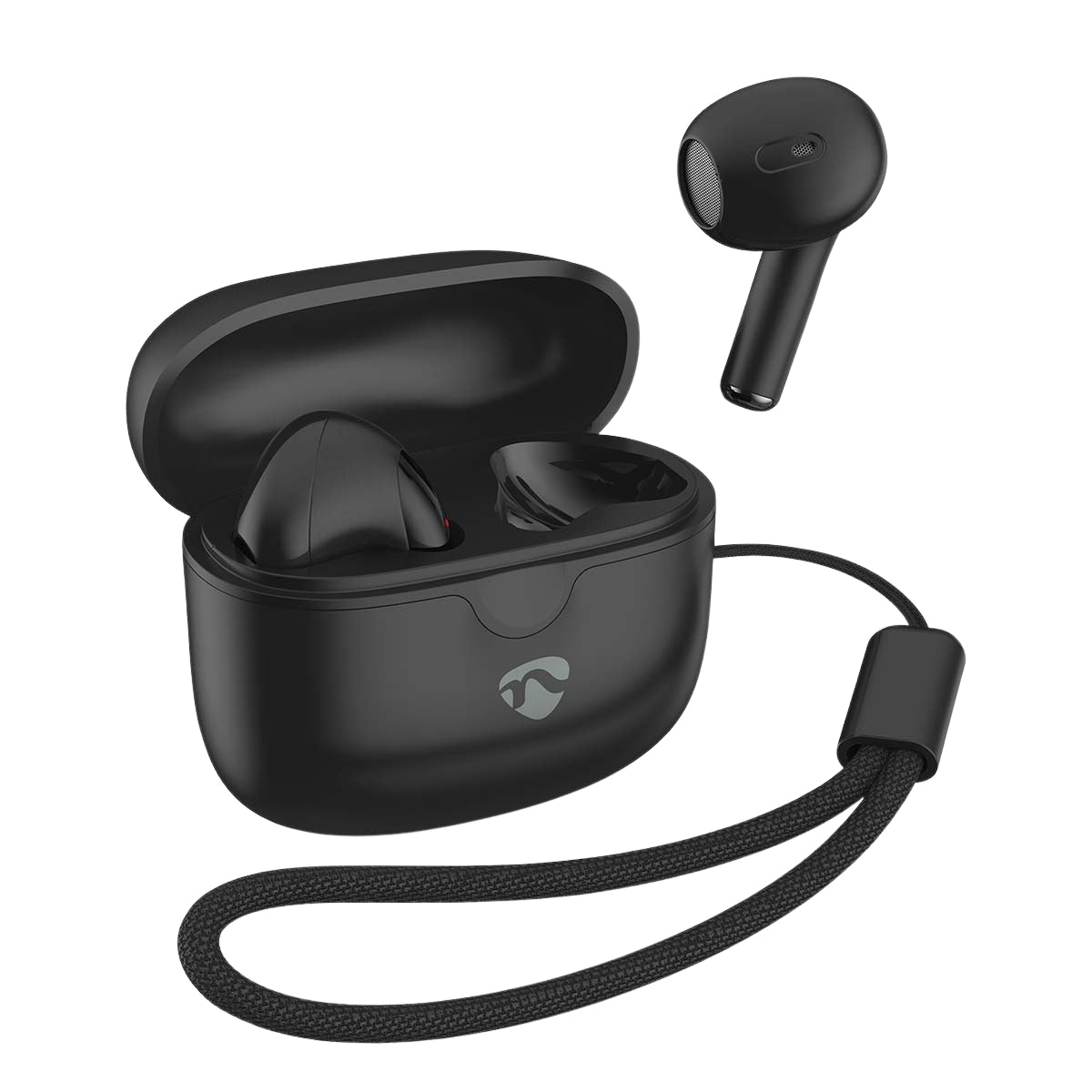 Fully Wireless Earphones | Bluetooth® | Maximum battery play time: 16 hrs | Touch Control | Charging case | Wireless charging case | Built-in microphone | Voice control support | Black