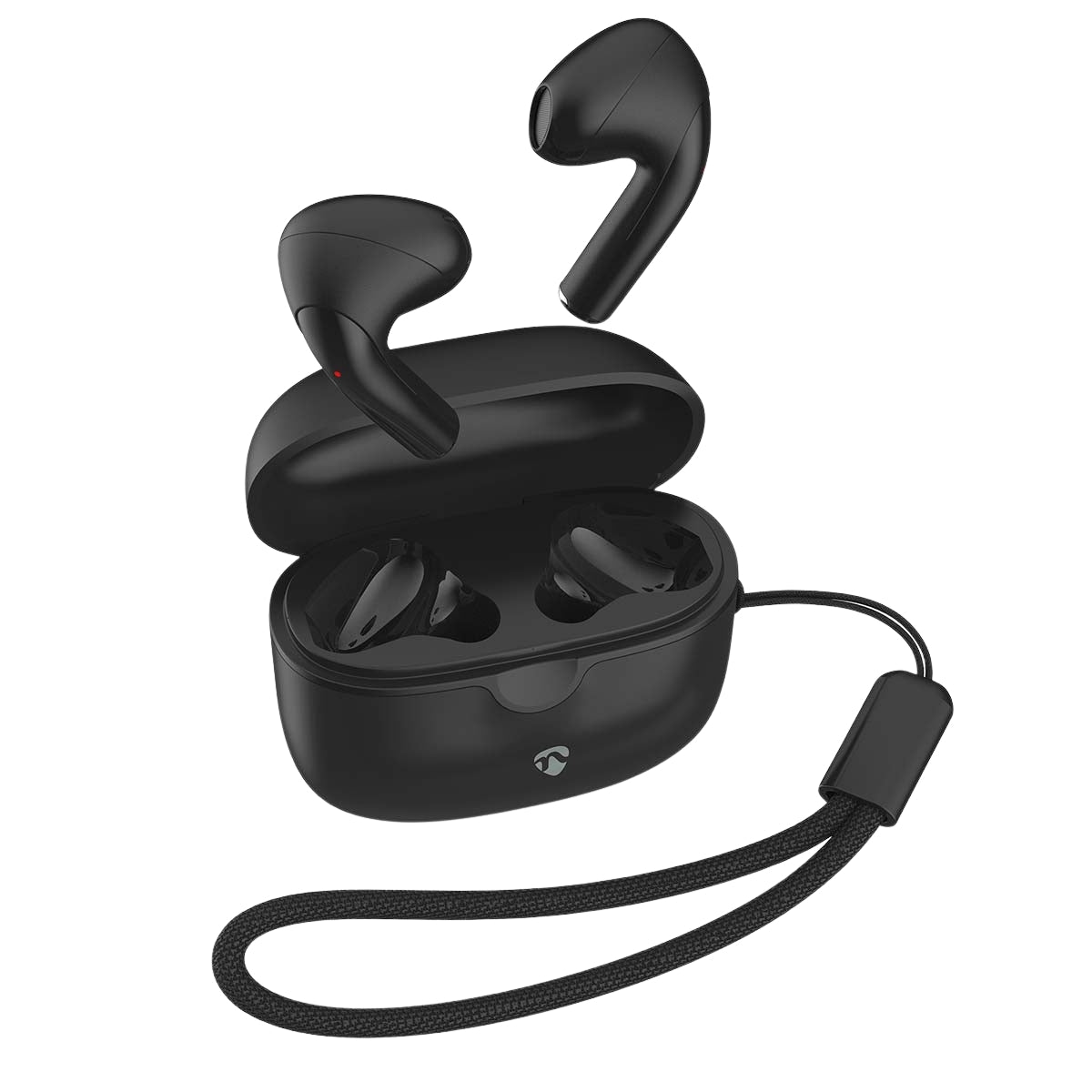 Fully Wireless Earphones | Bluetooth® | Maximum battery play time: 16 hrs | Touch Control | Charging case | Wireless charging case | Built-in microphone | Voice control support | Black