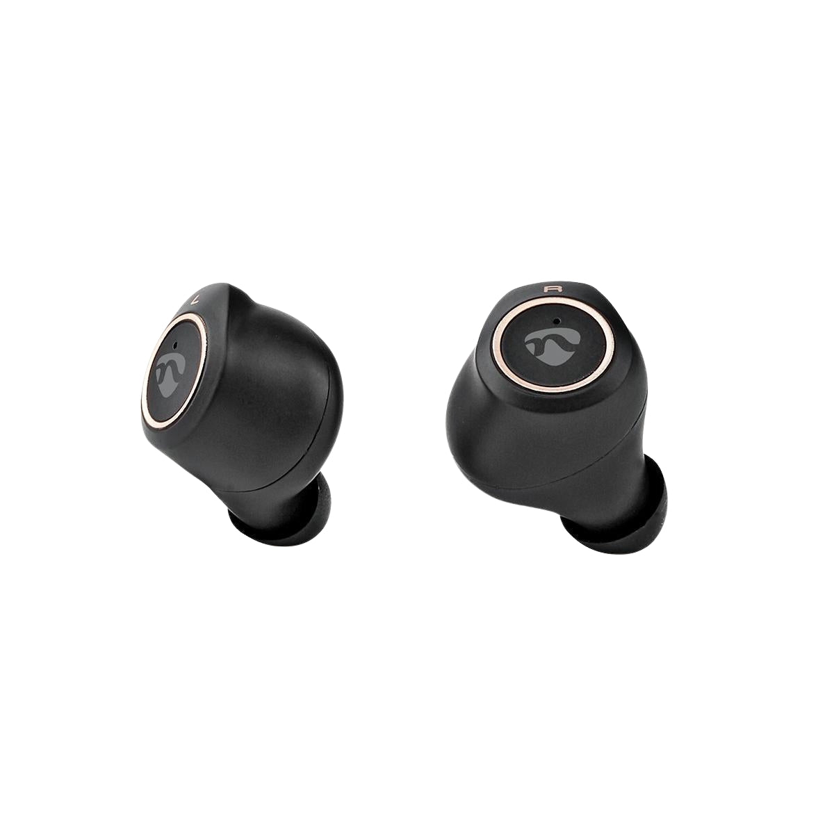 Fully Wireless Headphones | Bluetooth® | Maximum battery life: 3 hours | Press Control | Battery cover | Built-in microphone | Support for voice control | Ear Wings | Gold / Black