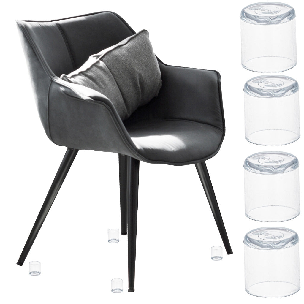 Furniture chair leg caps 19mm transparent