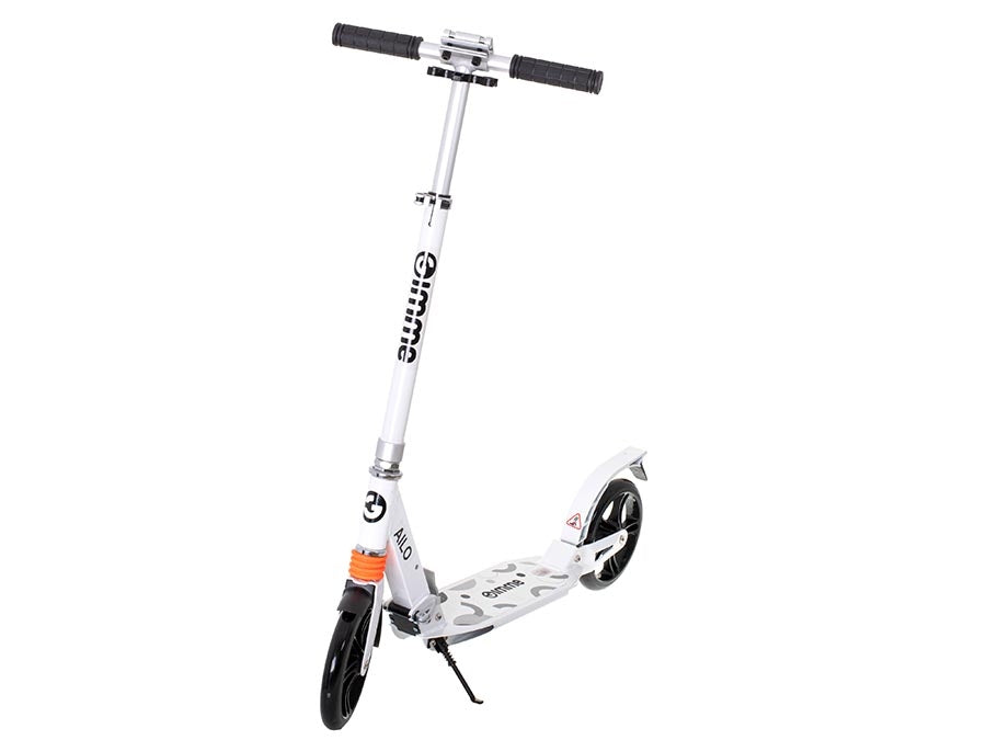 GIMMIK AILO folding city scooter 200mm wheels shock absorber front rear white
