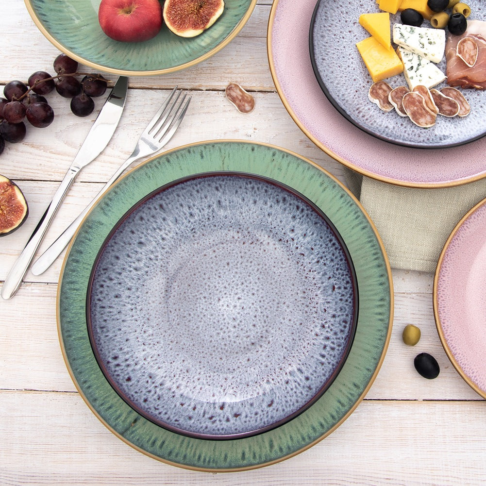 GLAZE green ceramic dinner plate 27 cm