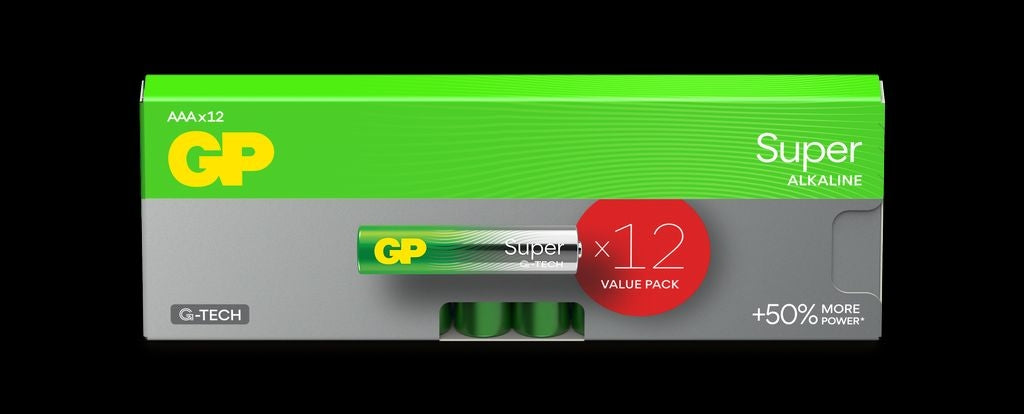 GP Super Alkaline AAA battery, 24A/LR03, 12-pack