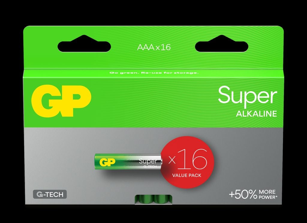 GP Super Alkaline AAA battery, 24A/LR03, 16-pack