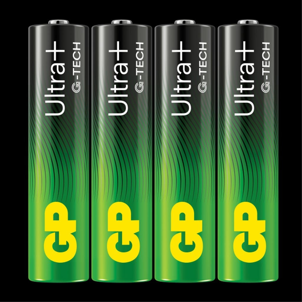 GP Ultra Plus Alkaline AAA Battery, 24AUP/LR03, 4-pack