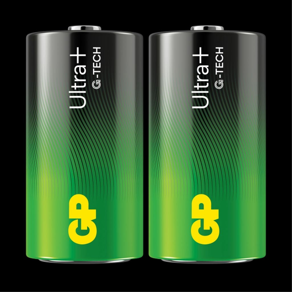GP Ultra Plus Alkaline C Battery, 14AUP/LR14, 2-pack