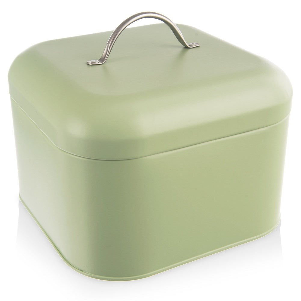 GREENISH metal bread bin 20x20x17 cm