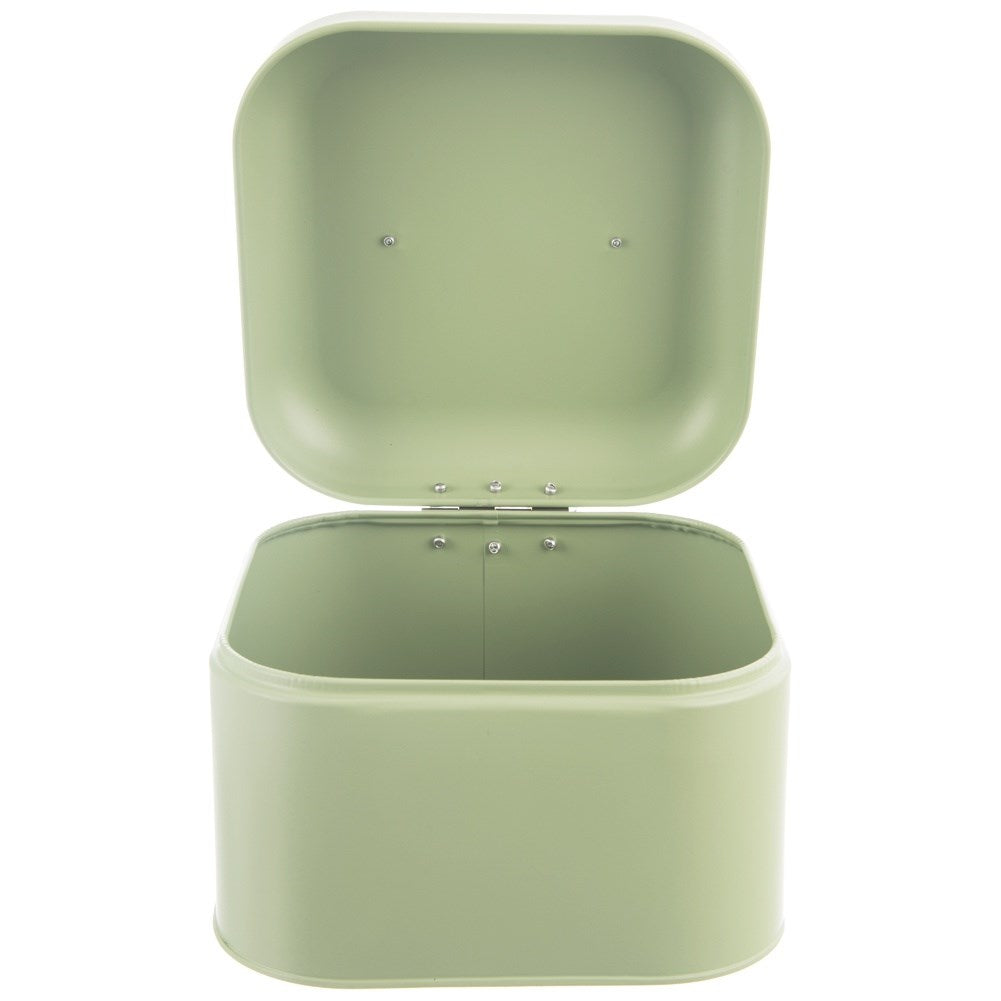 GREENISH metal bread bin 20x20x17 cm