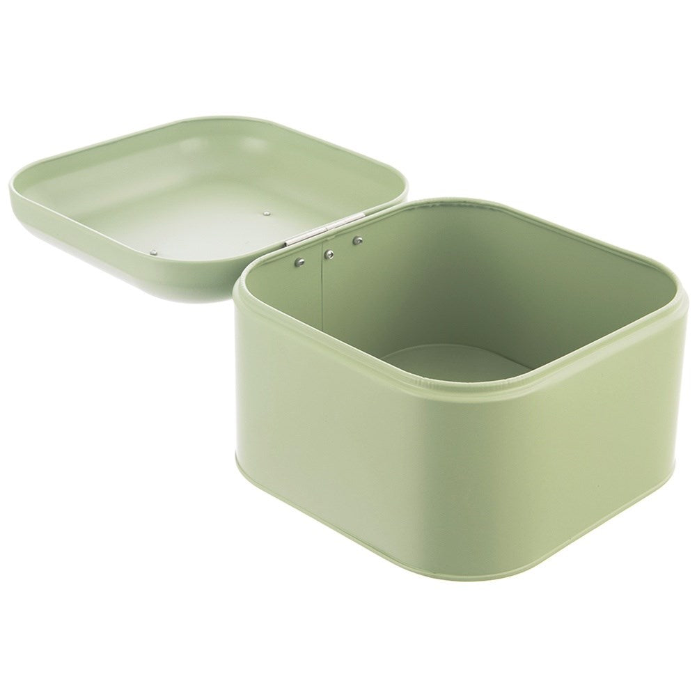 GREENISH metal bread bin 20x20x17 cm