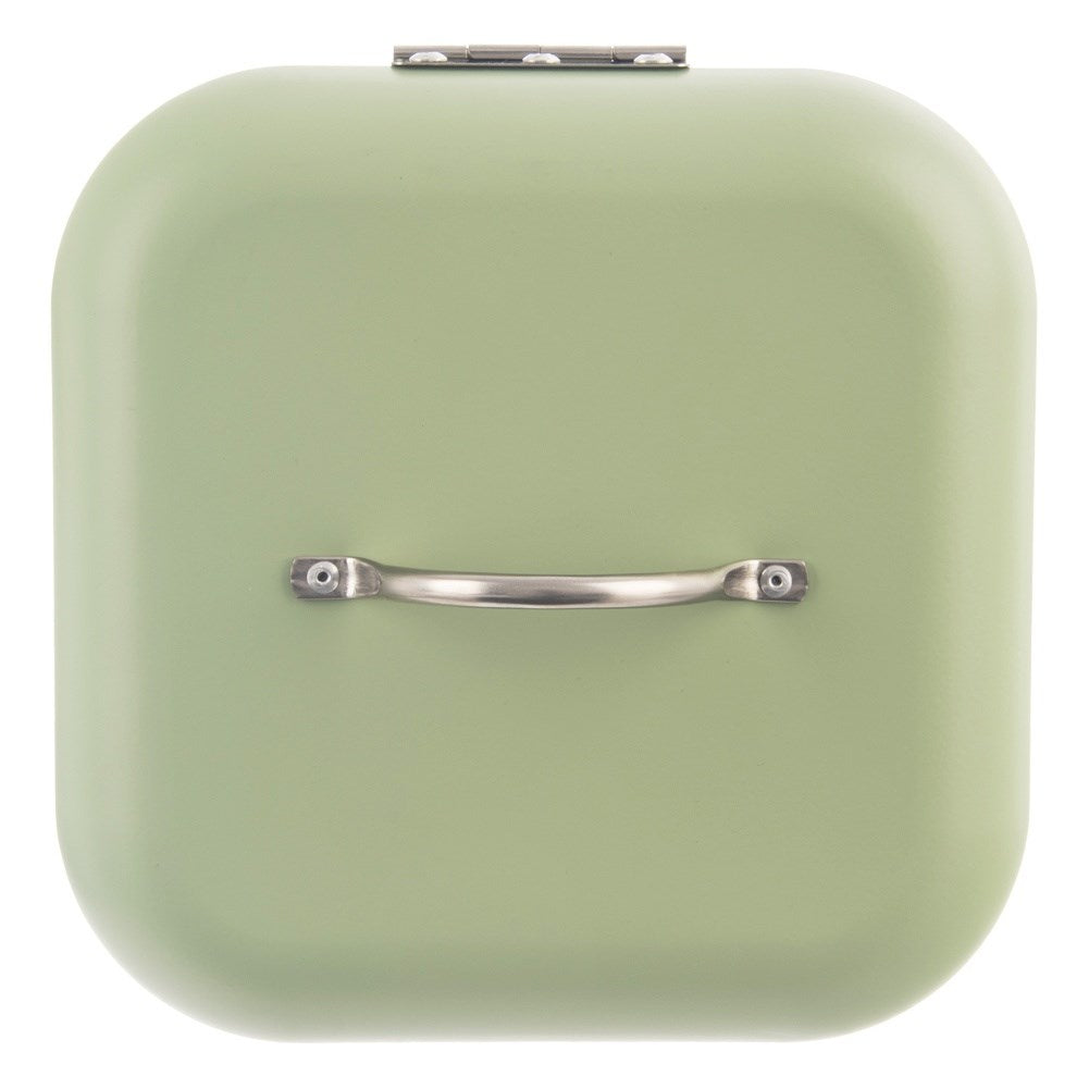GREENISH metal bread bin 20x20x17 cm