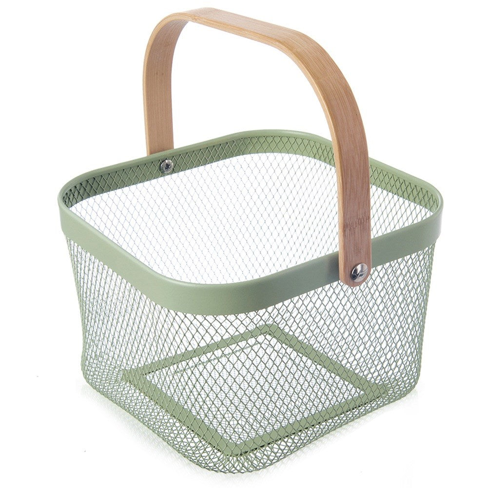 GREENISH metal storage basket green 27x24.5x17.5 cm