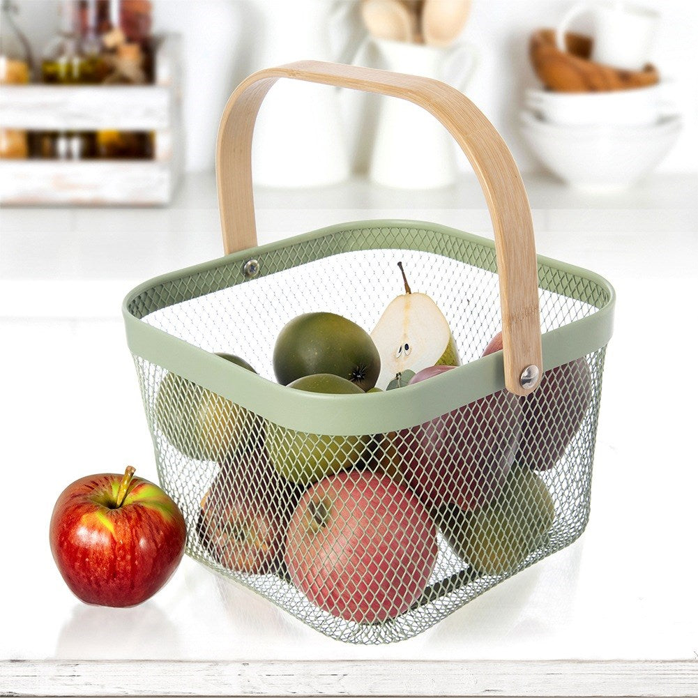 GREENISH metal storage basket green 27x24.5x17.5 cm