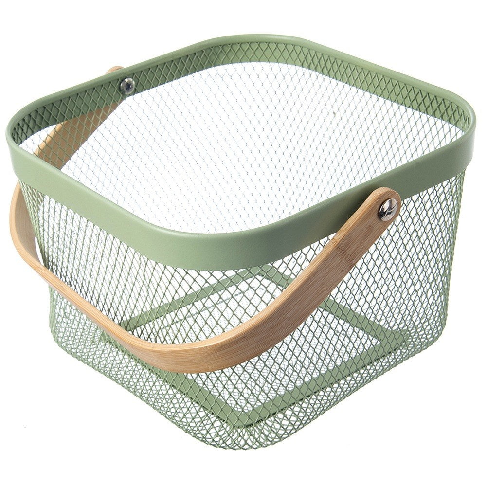 GREENISH metal storage basket green 27x24.5x17.5 cm