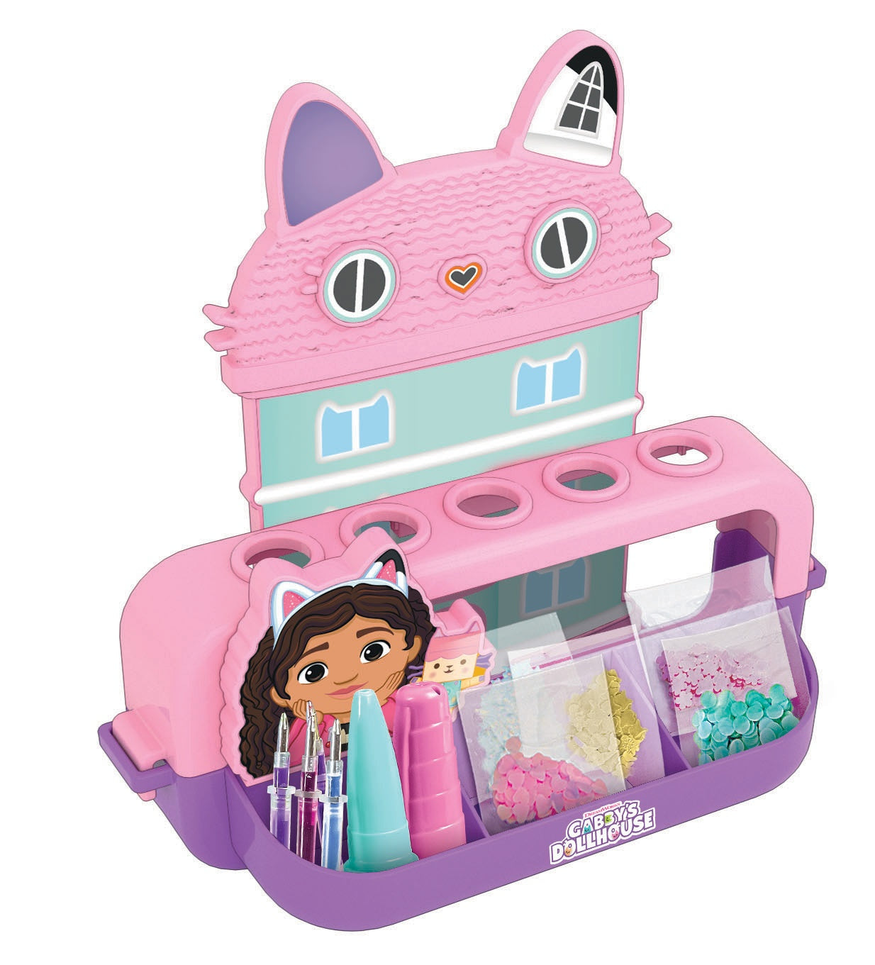 Gabby's Dollhouse Pen Set, Create & Assemble 5 Pens