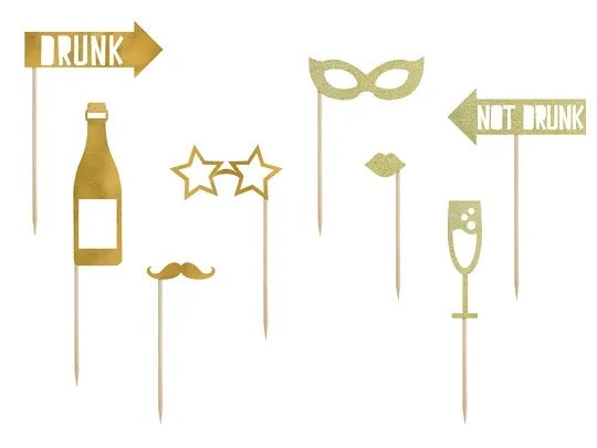 Gadgets photo props Let's Celebrate gold photo booth 8 elements