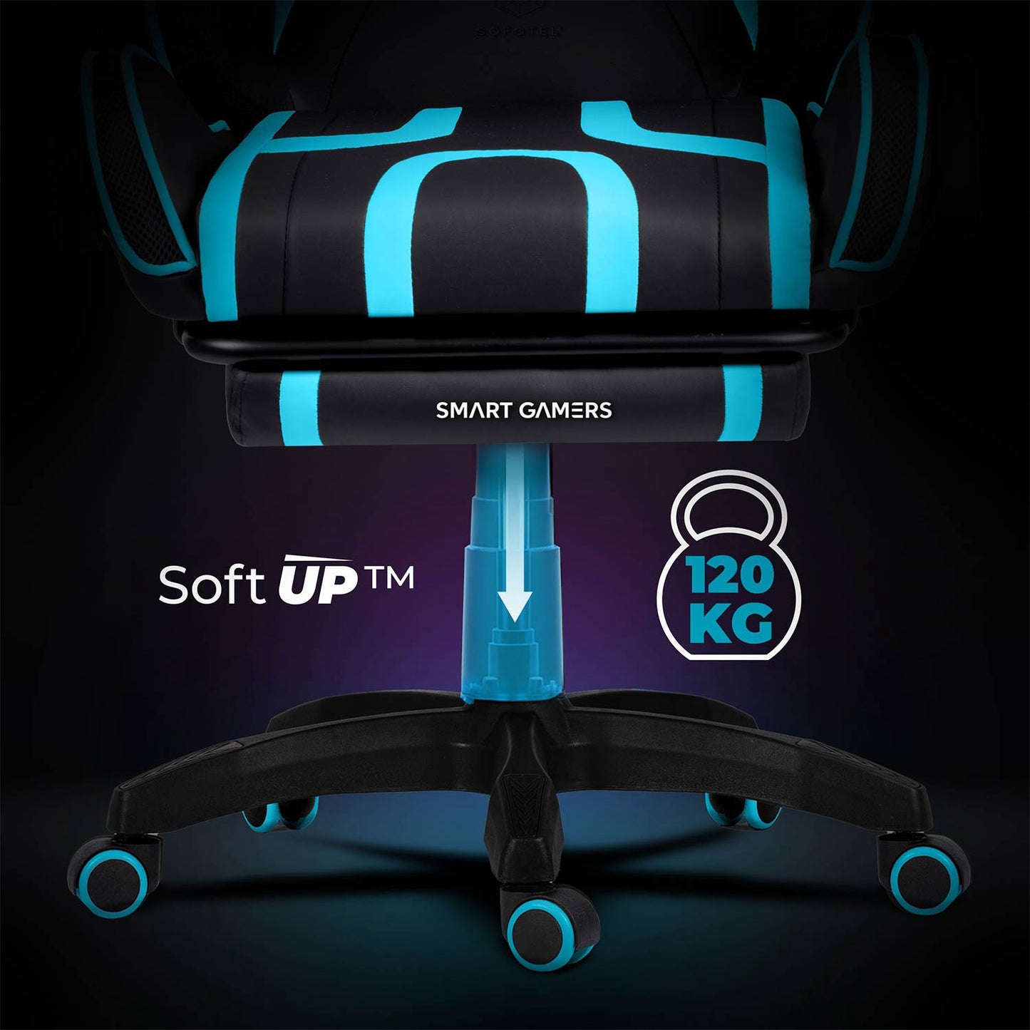 Gaming Chair with Footrest, Reclining Back, Adjustable Height