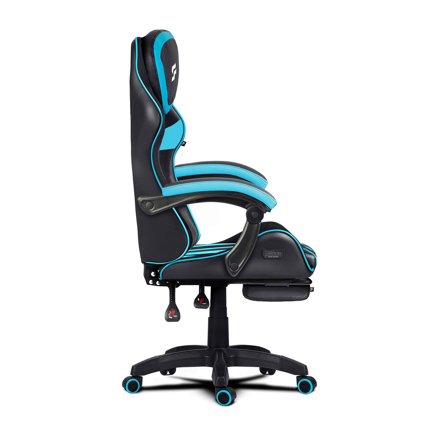Gaming Chair with Footrest, Reclining Back, Adjustable Height