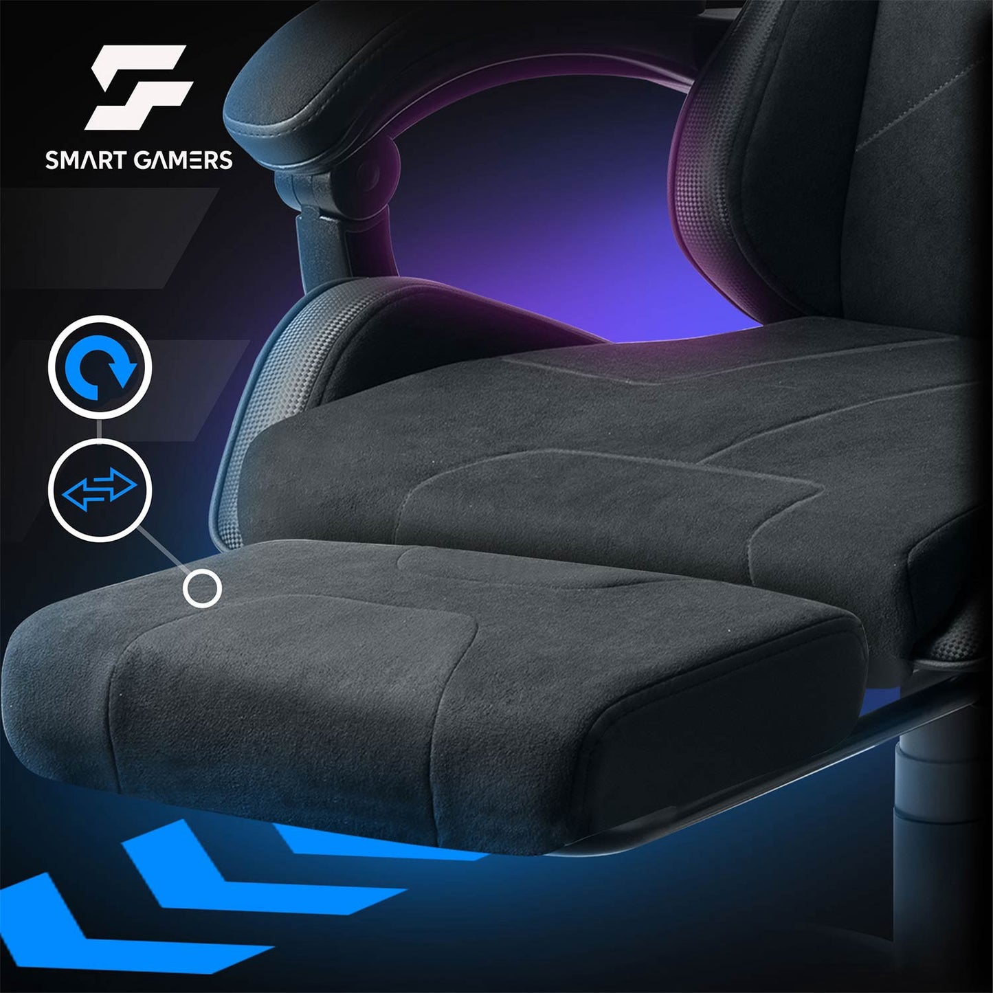 Gaming Chair with Footrest and Recline Function, Ergonomic Design