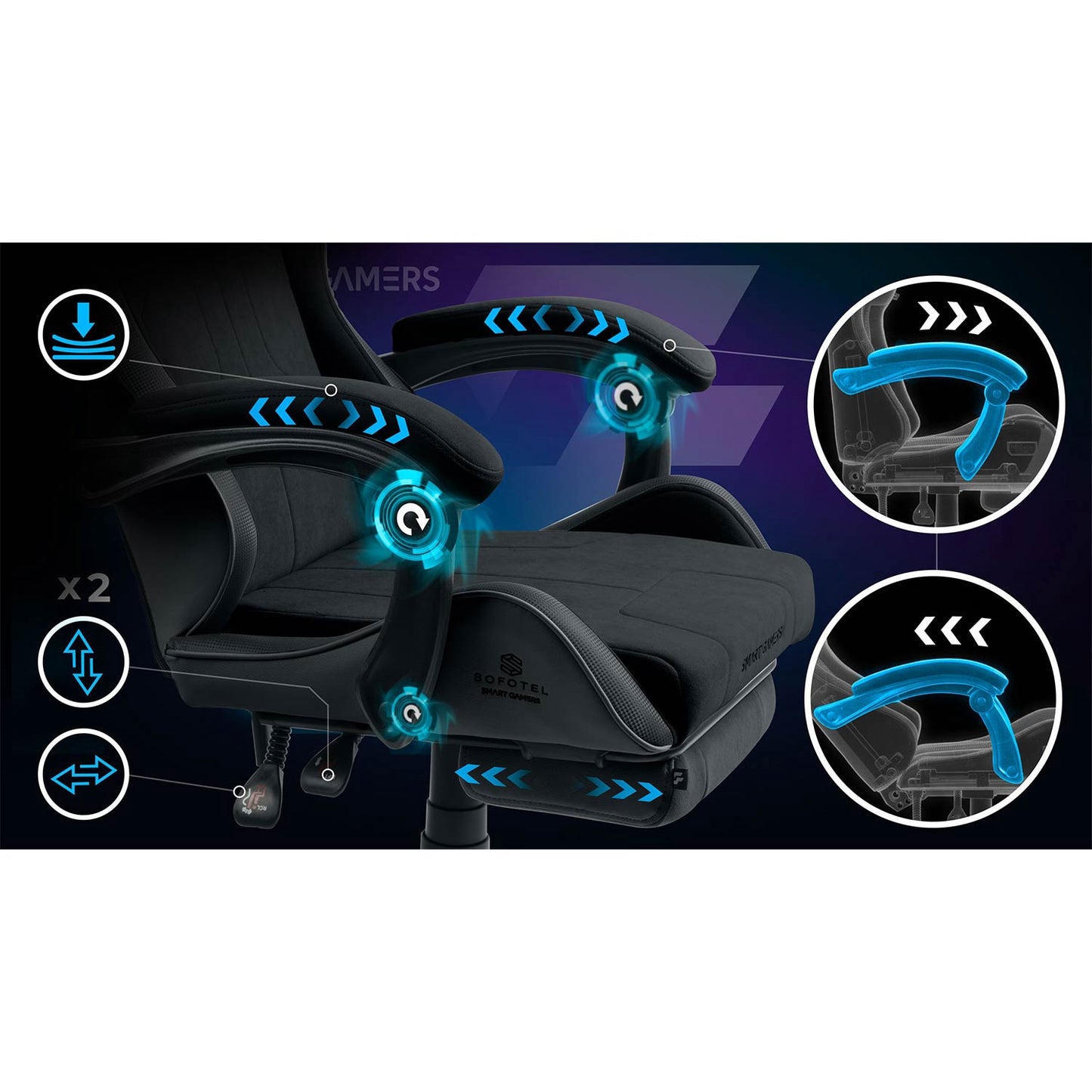Gaming Chair with Footrest and Recline Function, Ergonomic Design