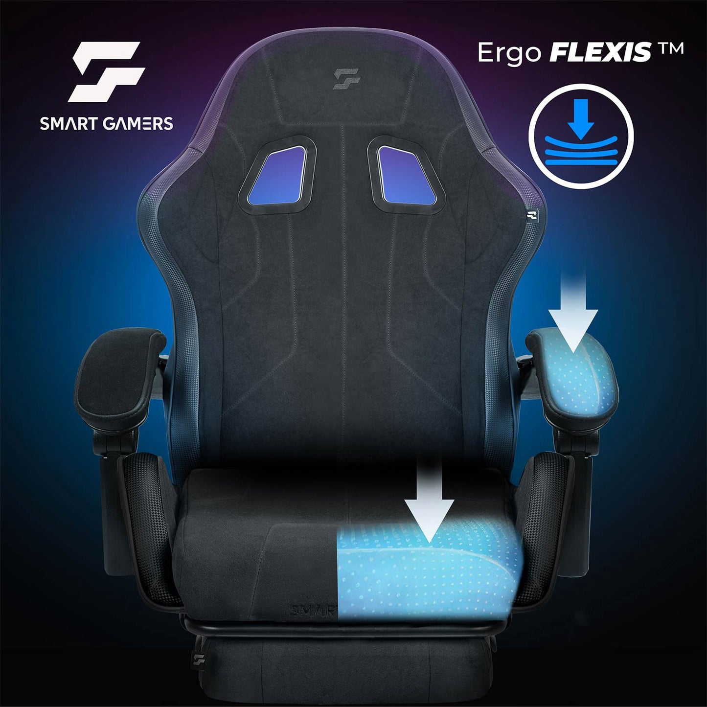 Gaming Chair with Footrest and Recline Function, Ergonomic Design