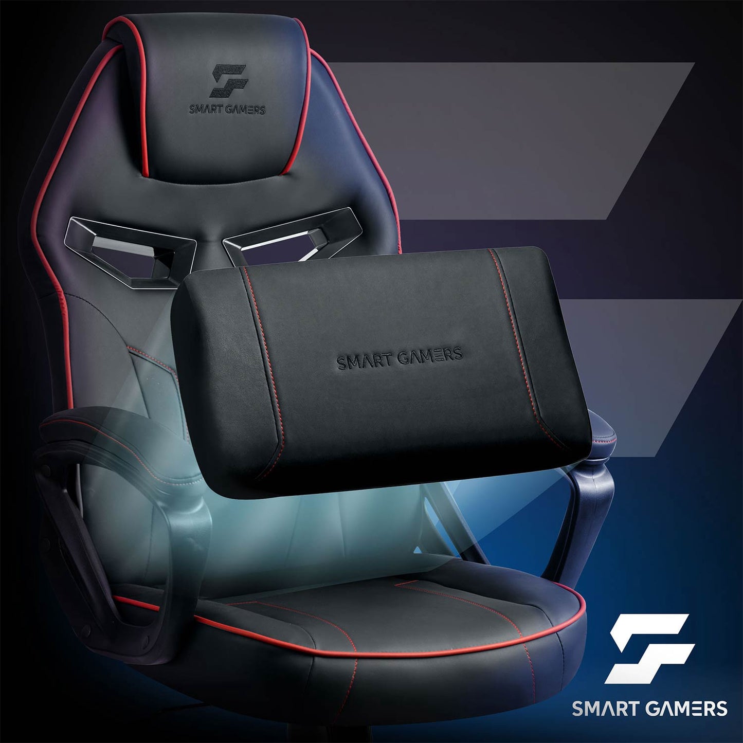 Gaming Chair with Lumbar Support, Adjustable Height, 360 Rotation