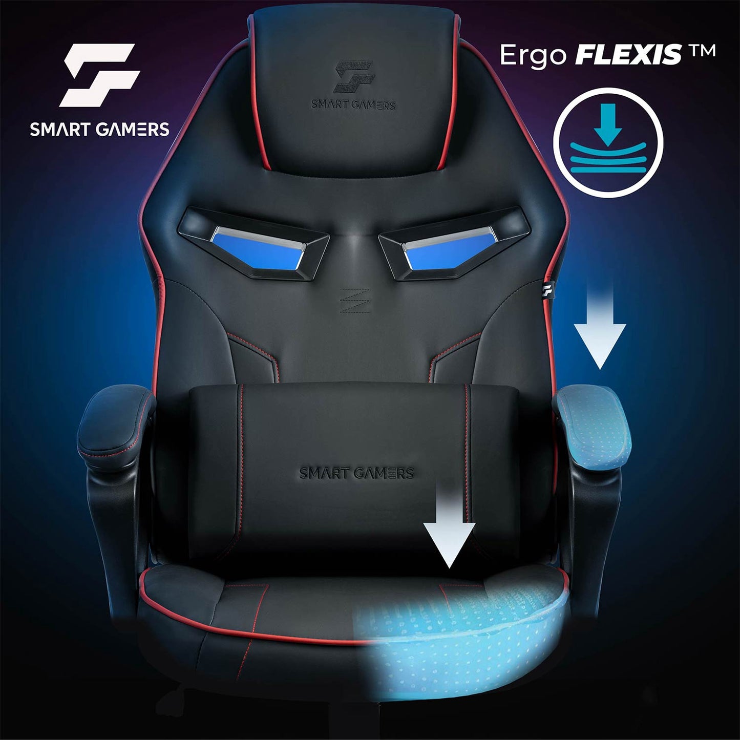 Gaming Chair with Lumbar Support, Adjustable Height, 360 Rotation