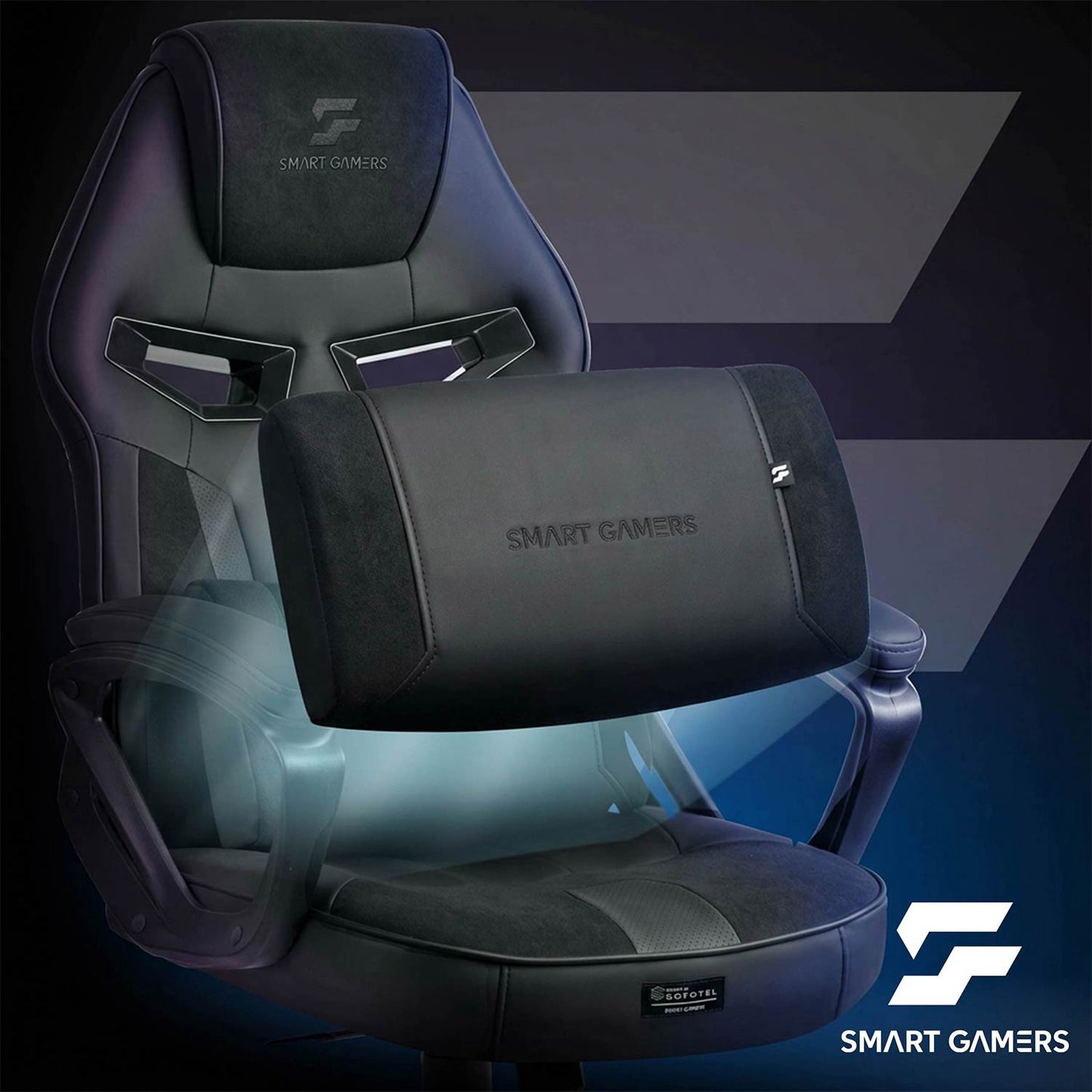 Gaming Chair with Lumbar Support, Adjustable Height, 360 Rotation