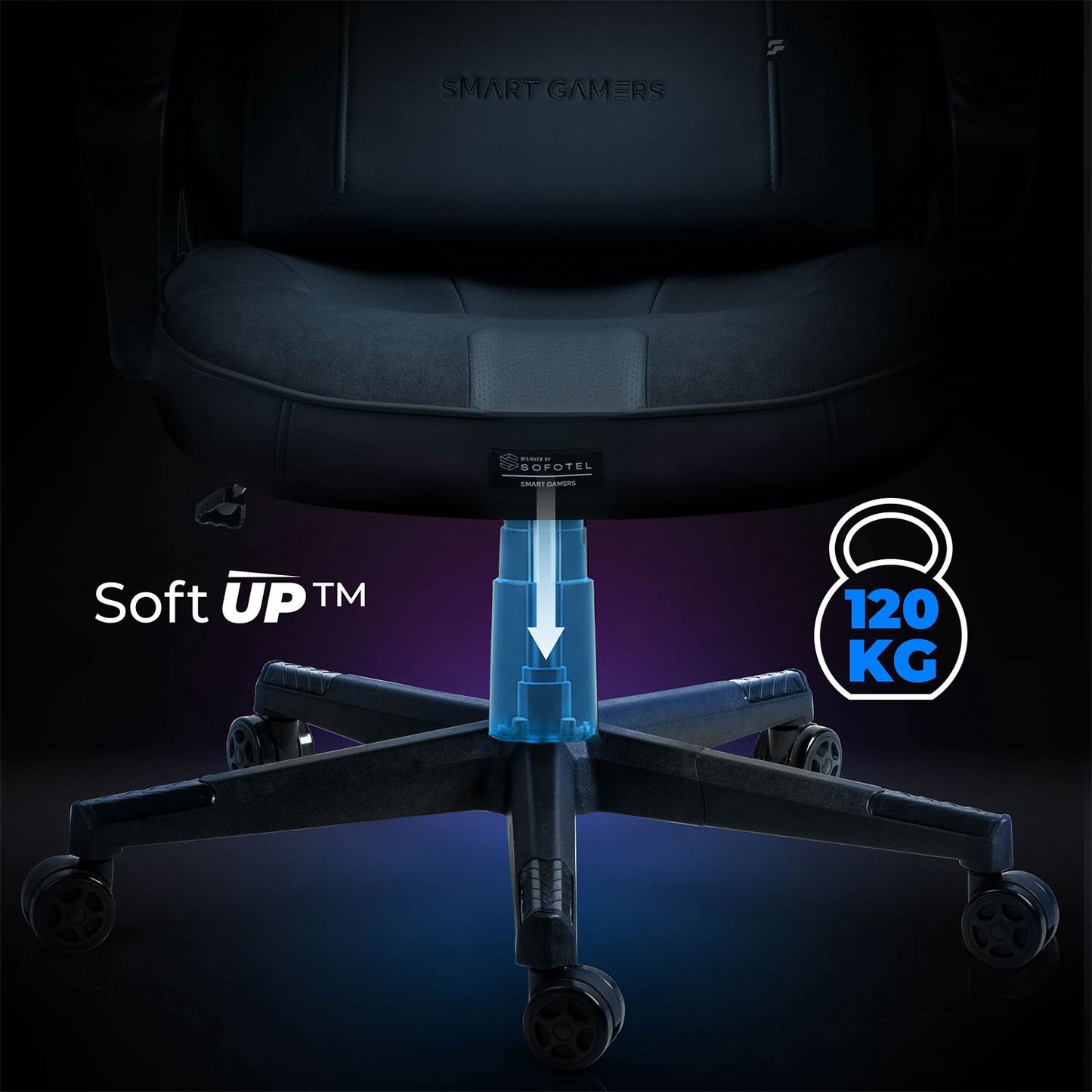 Gaming Chair with Lumbar Support, Adjustable Height, 360 Rotation