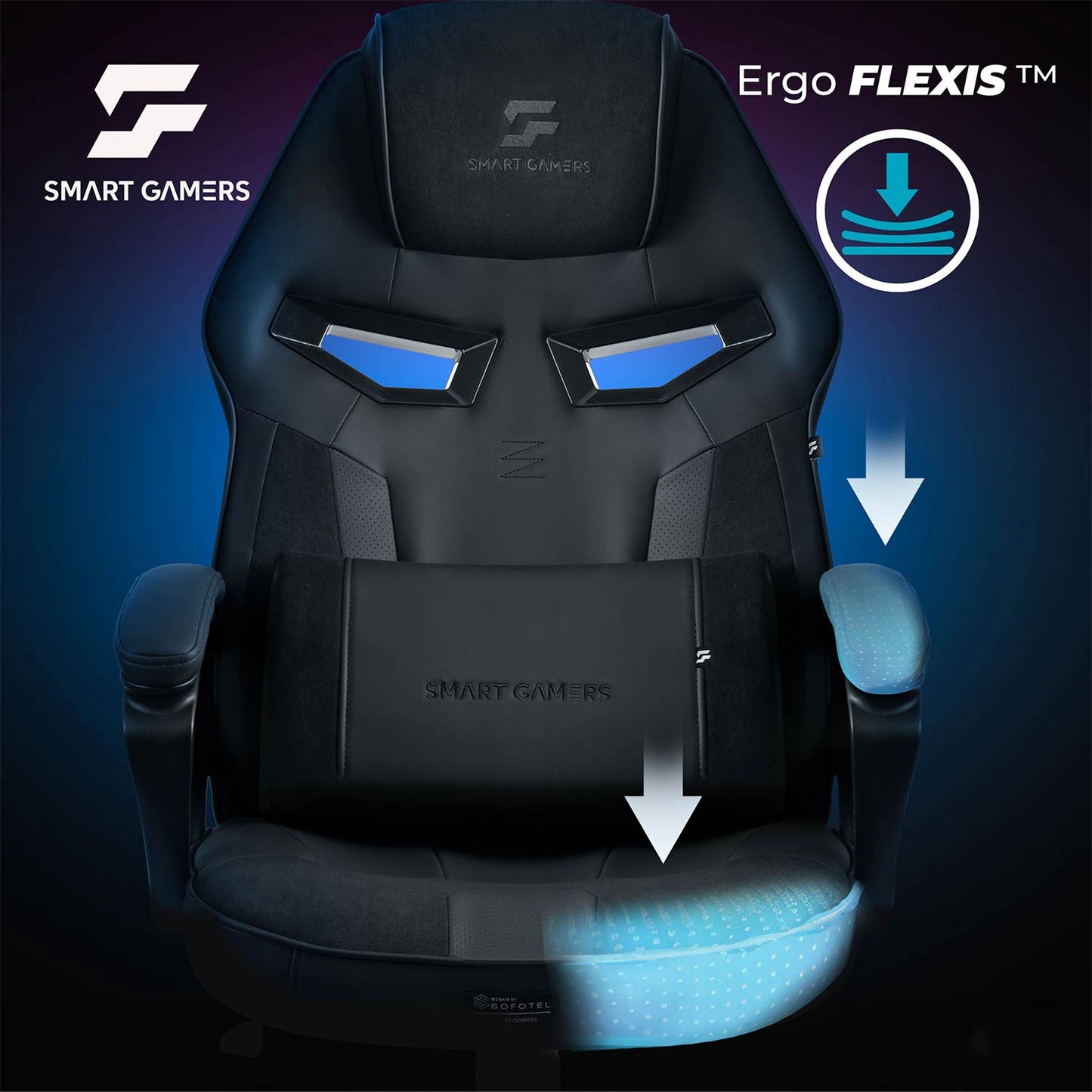 Gaming Chair with Lumbar Support, Adjustable Height, 360 Rotation