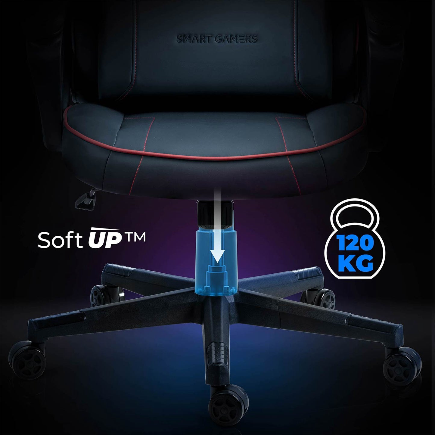 Gaming Chair with Lumbar Support, Adjustable Height, 360 Rotation