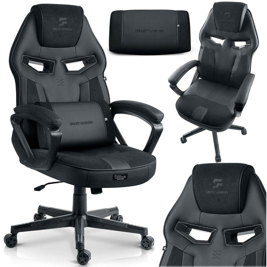 Gaming Chair with Lumbar Support, Adjustable Height, 360 Rotation