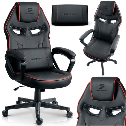 Gaming Chair with Lumbar Support, Adjustable Height, 360 Rotation