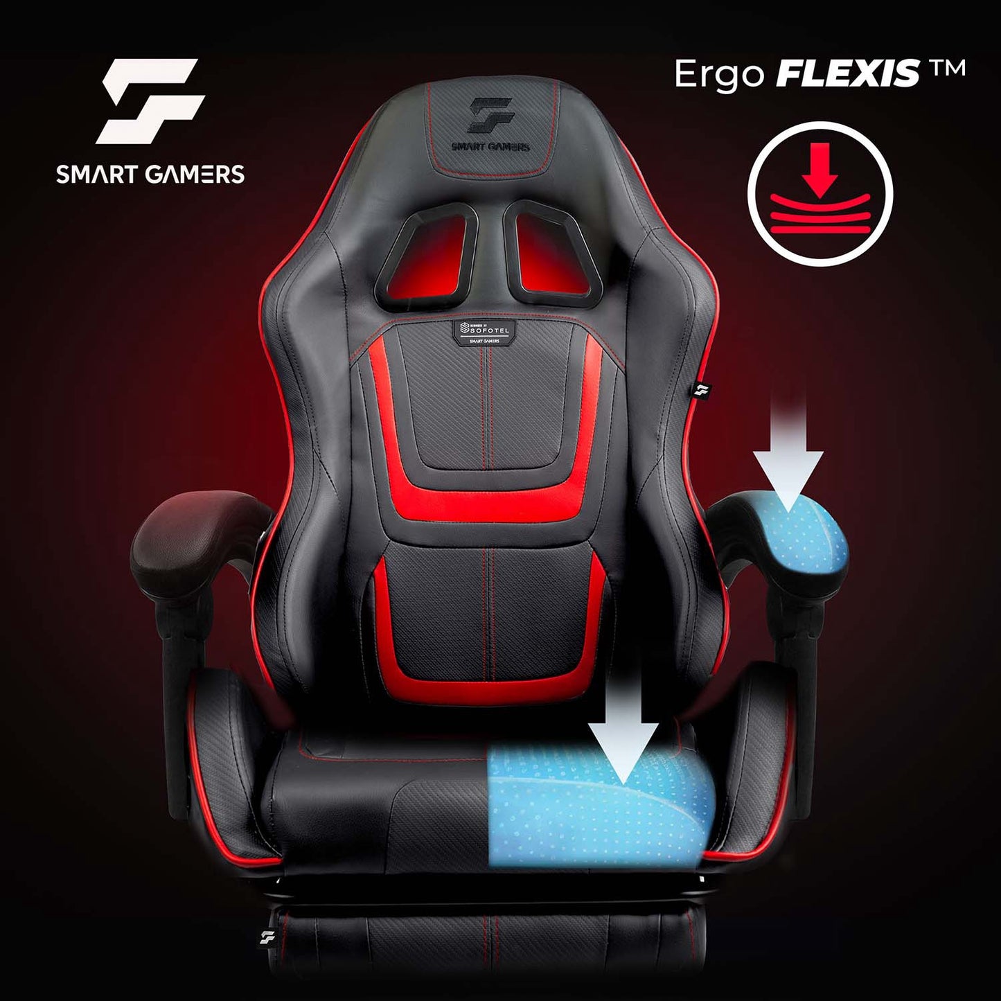 Gaming Chair with Reclining Backrest and Footrest