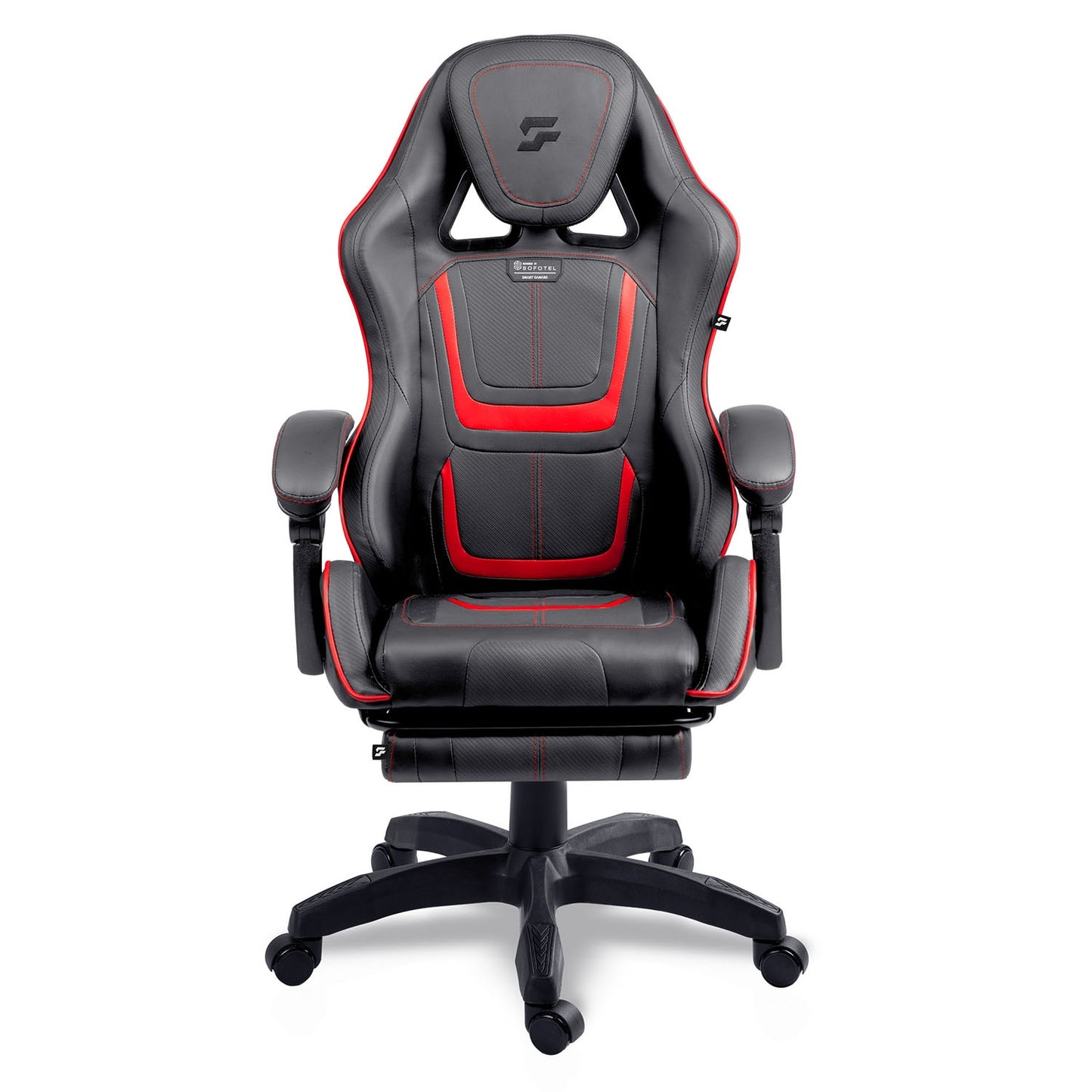Gaming Chair with Reclining Backrest and Footrest