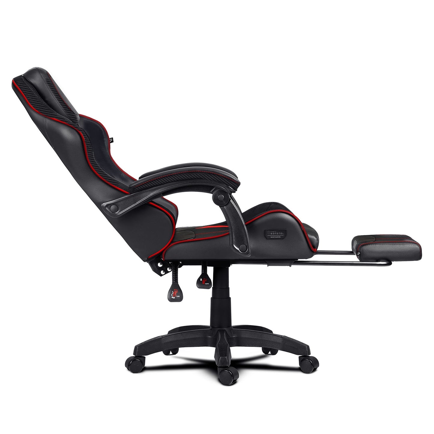 Gaming Chair with Reclining Backrest and Footrest