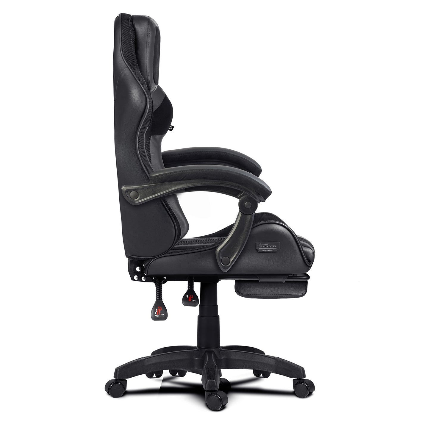 Gaming Chair with Reclining Backrest and Footrest