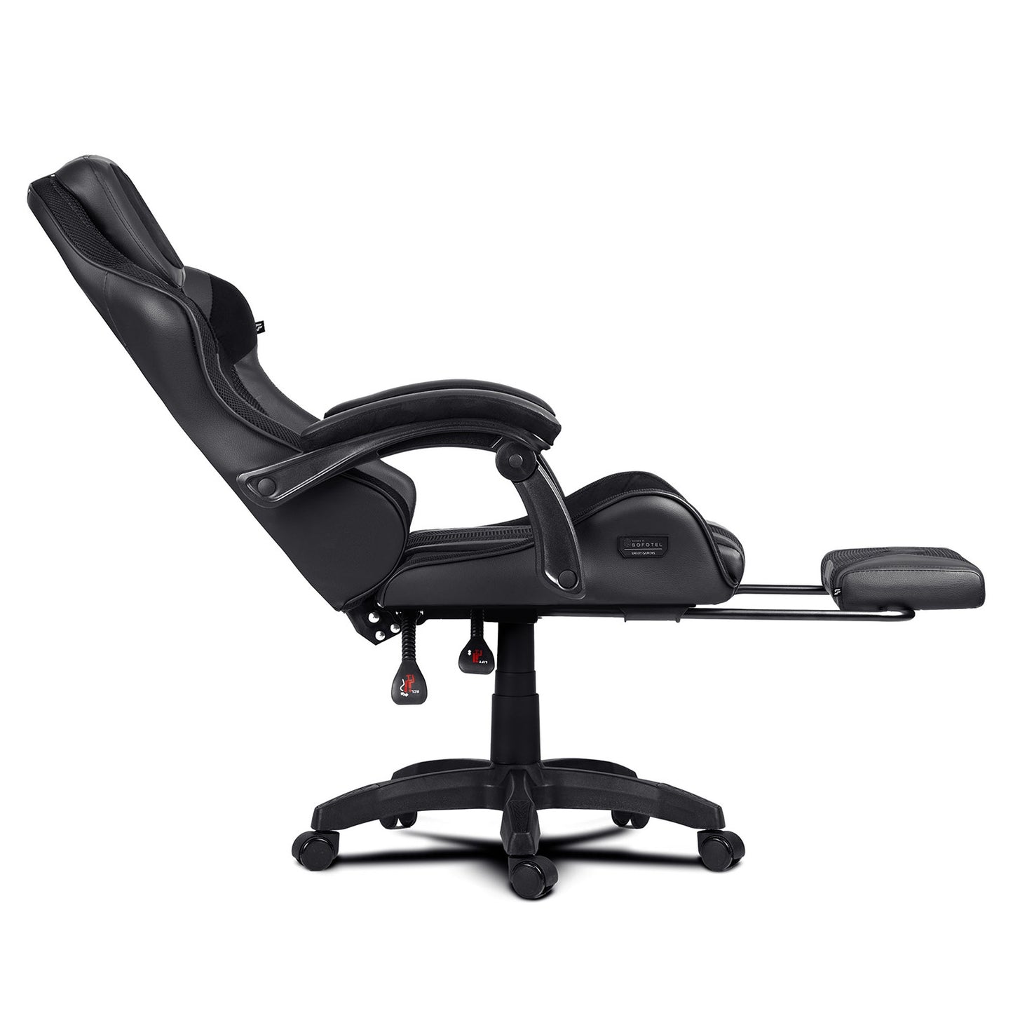 Gaming Chair with Reclining Backrest and Footrest