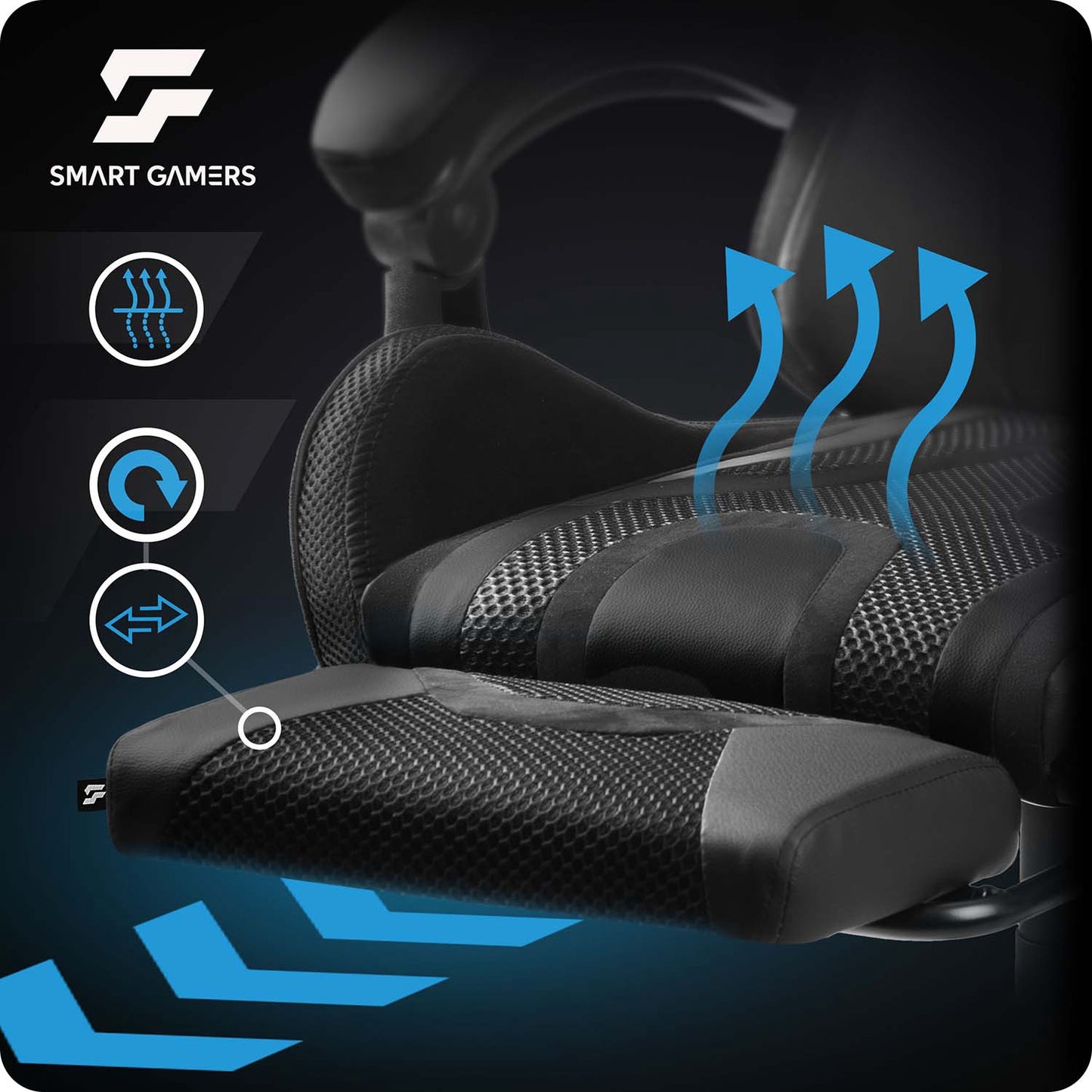 Gaming Chair with Reclining Backrest and Footrest