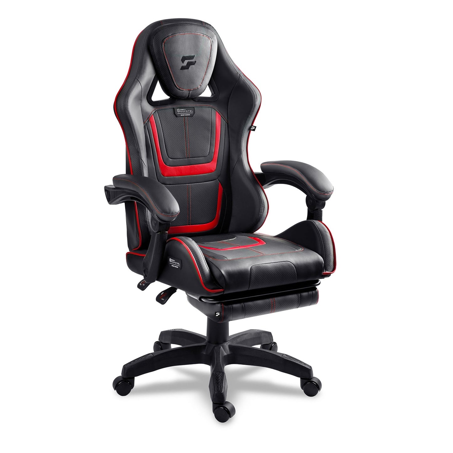 Gaming Chair with Reclining Backrest and Footrest
