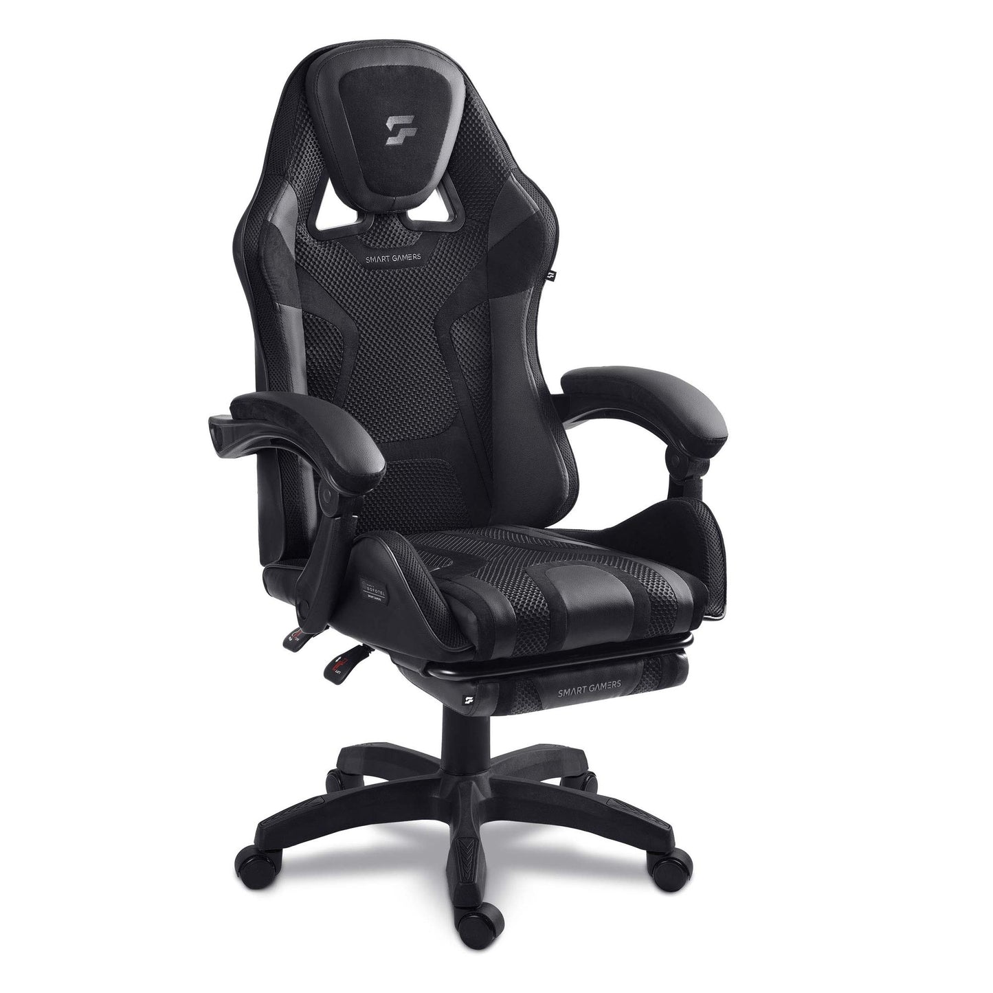 Gaming Chair with Reclining Backrest and Footrest