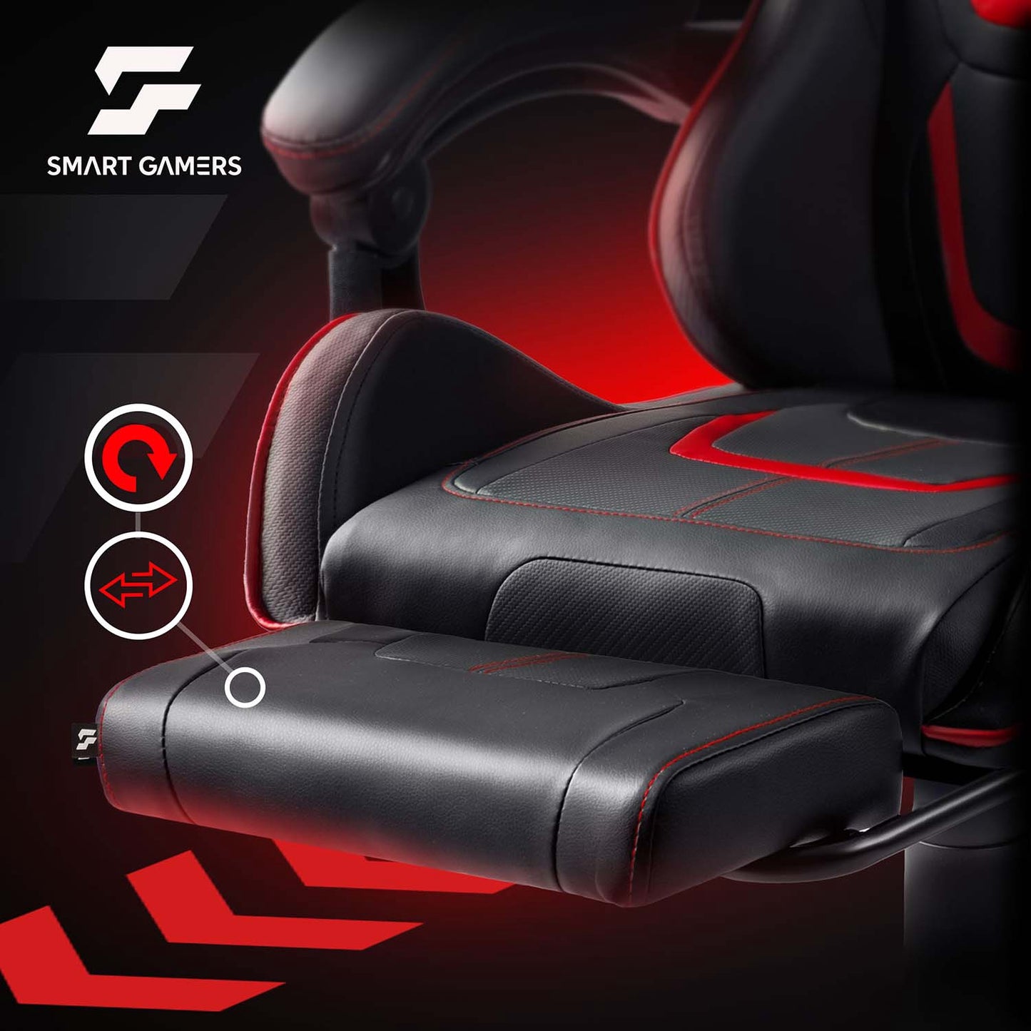 Gaming Chair with Reclining Backrest and Footrest