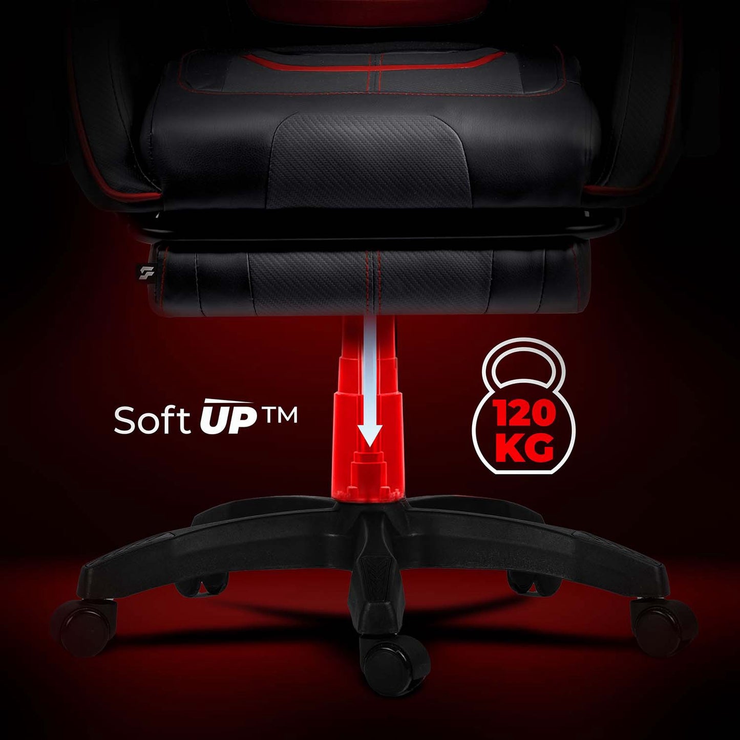 Gaming Chair with Reclining Backrest and Footrest