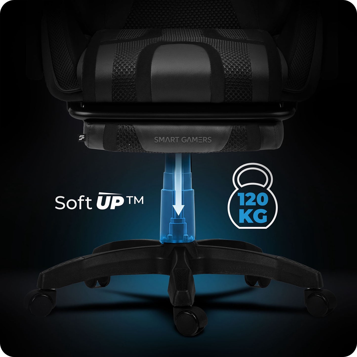 Gaming Chair with Reclining Backrest and Footrest