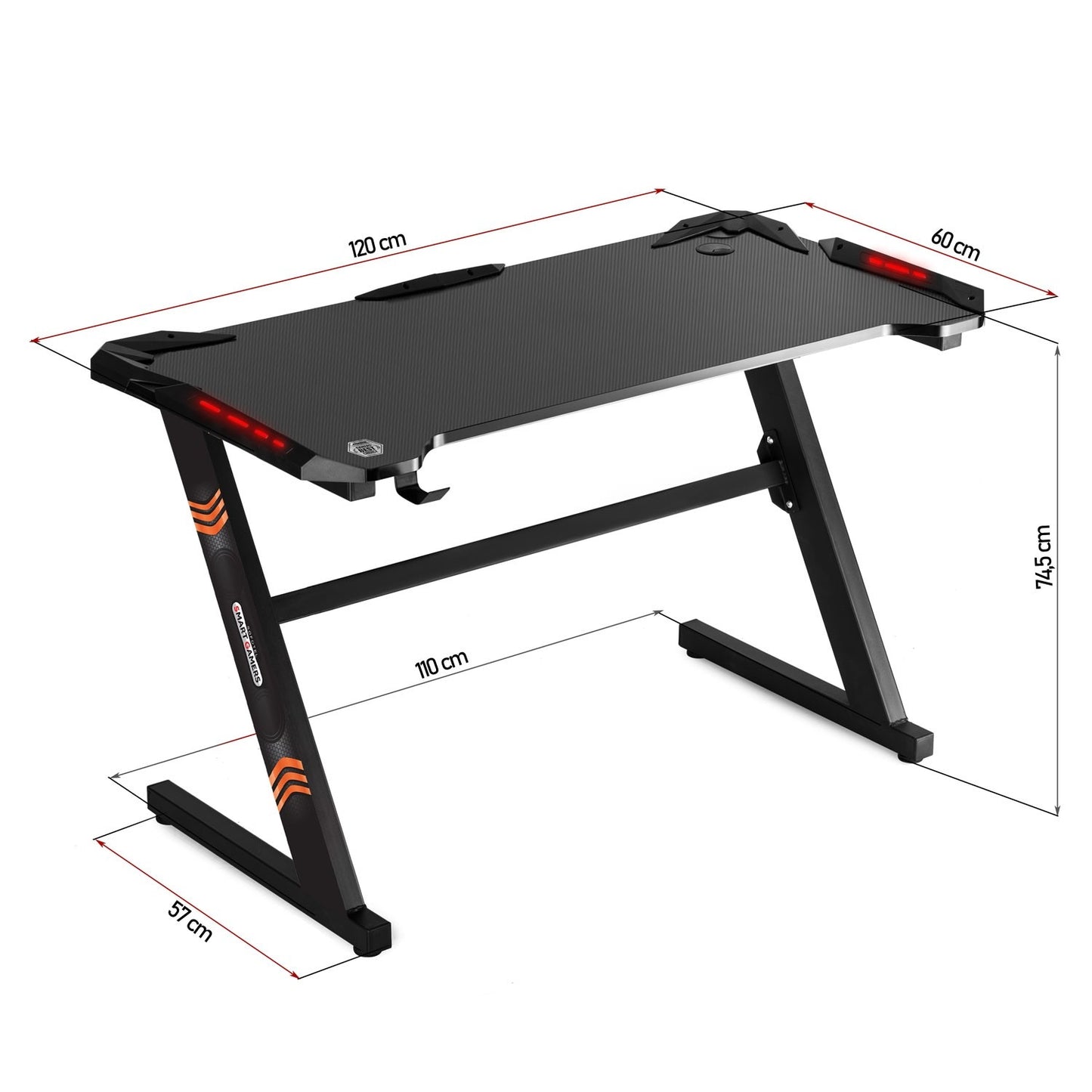 Gaming desk for gamer LED CRIT 258000