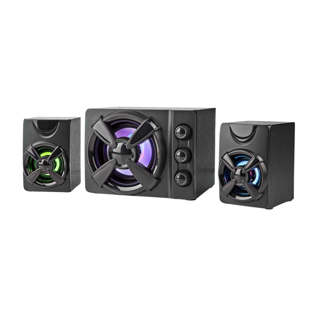 Gaming speakers | Speaker channels: 2.1 | USB Power | 3.5 mm Male | 33 W| LEDs | Volume control