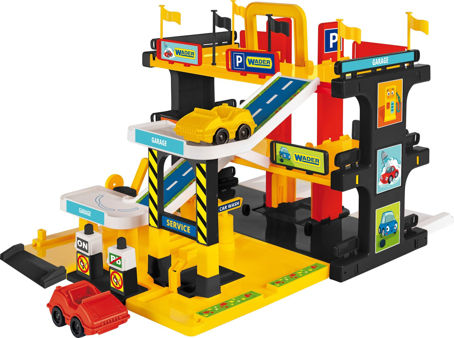 Parking Garage Playset with Cars, Elevator, Gas Station